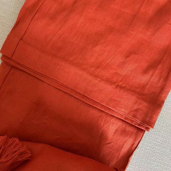 NEW Reformation Avery Linen Pant Sz4 Blood Orange Causal Vacation Straight Leg - Picture 7 of 8